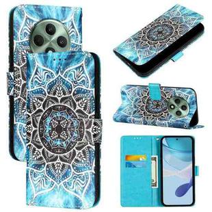 For OPPO Reno12 F Global Colored Drawing Pattern Plain Weave Leather Phone Case(Undersea Mandala)