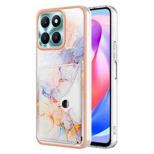 For Honor X6a Marble Pattern IMD Card Slot Phone Case(Galaxy Marble White)