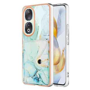 For Honor 90 5G Marble Pattern IMD Card Slot Phone Case(Green)