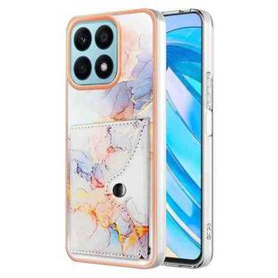 For Honor X8a Marble Pattern IMD Card Slot Phone Case(Galaxy Marble White)