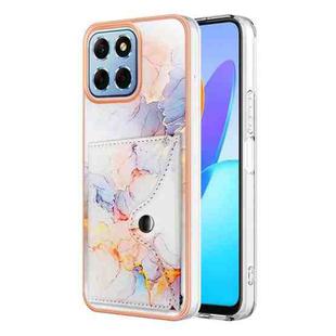 For Honor X8 5G / X6 4G Marble Pattern IMD Card Slot Phone Case(Galaxy Marble White)