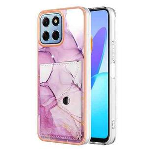 For Honor X8 5G / X6 4G Marble Pattern IMD Card Slot Phone Case(Pink Purple Gold)