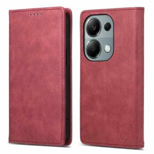 For Xiaomi Redmi Note 13 Pro 4G DF-05 Business Solid Color Magnetic RFID Leather Phone Case(Red)