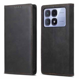 For Redmi K70 Ultra Business Solid Color Magnetic RFID Leather Phone Case(Black)