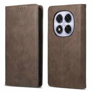 For Redmi Note 14 Pro 4G Business Solid Color Magnetic RFID Leather Phone Case(Brown)