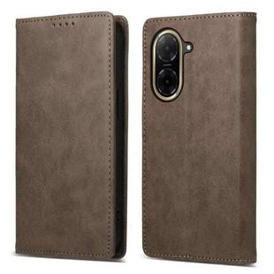 For Redmi A5 4G 171.7mm / Xiaomi Poco C71 Business Solid Color Magnetic RFID Leather Phone Case(Brown)