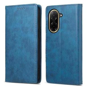 For Redmi A5 4G 171.7mm / Xiaomi Poco C71 Business Solid Color Magnetic RFID Leather Phone Case(Blue)