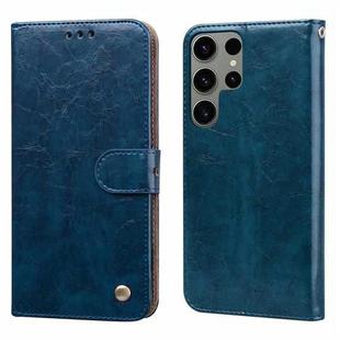 ForSamsung Galaxy S24 Ultra Oil Wax Texture Shockproof Flip Leather Phone Case(Blue)