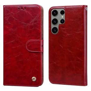 ForSamsung Galaxy S24 Ultra Oil Wax Texture Shockproof Flip Leather Phone Case(Red)