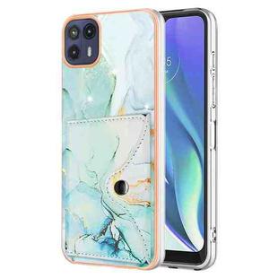 For Motorola Moto G50 5G Marble Pattern IMD Card Slot Phone Case(Green)