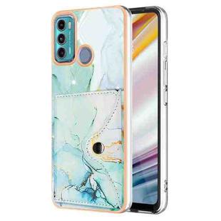 For Motorola Moto G60 / G40 Fusion Marble Pattern IMD Card Slot Phone Case(Green)