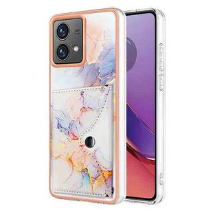 For Motorola Moto G84 Marble Pattern IMD Card Slot Phone Case(Galaxy Marble White)