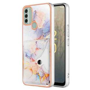 For Nokia C31 Marble Pattern IMD Card Slot Phone Case(Galaxy Marble White)