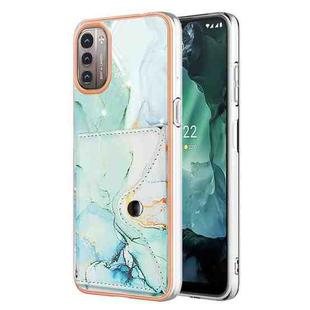 For Nokia G21 / G11 Marble Pattern IMD Card Slot Phone Case(Green)