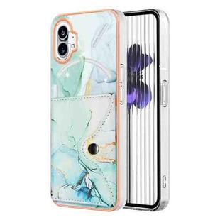 For Nothing Phone 1 Marble Pattern IMD Card Slot Phone Case(Green)