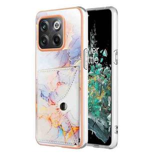 For OnePlus 10T 5G / Ace Pro Marble Pattern IMD Card Slot Phone Case(Galaxy Marble White)