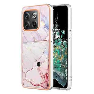 For OnePlus 10T 5G / Ace Pro Marble Pattern IMD Card Slot Phone Case(Rose Gold)