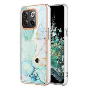 For OnePlus 10T 5G / Ace Pro Marble Pattern IMD Card Slot Phone Case(Green)