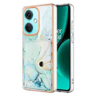 For OnePlus Nord CE 3 Marble Pattern IMD Card Slot Phone Case(Green)