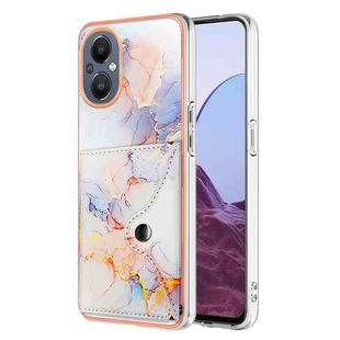 For OnePlus Nord N20 5G Marble Pattern IMD Card Slot Phone Case(Galaxy Marble White)