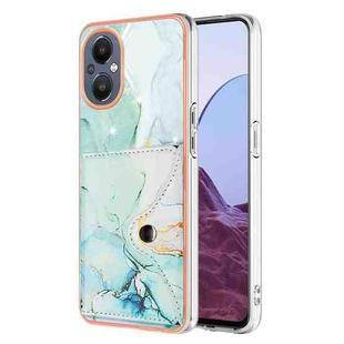 For OnePlus Nord N20 5G Marble Pattern IMD Card Slot Phone Case(Green)