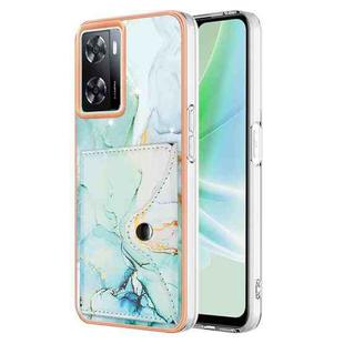 For OnePlus Nord N300 Marble Pattern IMD Card Slot Phone Case(Green)