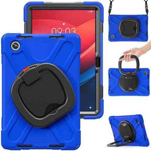 For Lenovo Tab M11 /Xiaomi Pad 11 2024 Silicone Hybrid PC Tablet Case with Holder & Shoulder Strap(Blue)