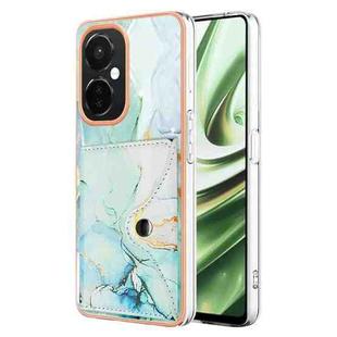 For OPP0 K11X Marble Pattern IMD Card Slot Phone Case(Green)