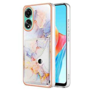 For OPPO A78 4G Marble Pattern IMD Card Slot Phone Case(Galaxy Marble White)