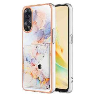 For OPPO Reno8 T 4G Marble Pattern IMD Card Slot Phone Case(Galaxy Marble White)