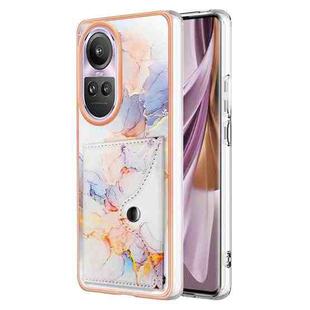 For OPPO Reno10 Pro 5G Global Marble Pattern IMD Card Slot Phone Case(Galaxy Marble White)