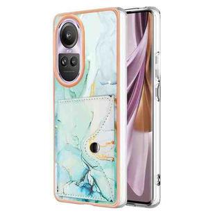 For OPPO Reno10 Pro 5G Global Marble Pattern IMD Card Slot Phone Case(Green)