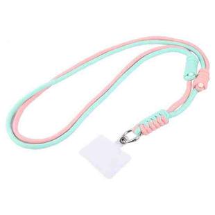 Two-color Adjustable Crossbody Mobile Phone Long Lanyard(Pink Mint Green)