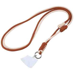 Two-color Adjustable Crossbody Mobile Phone Long Lanyard(White Brown)