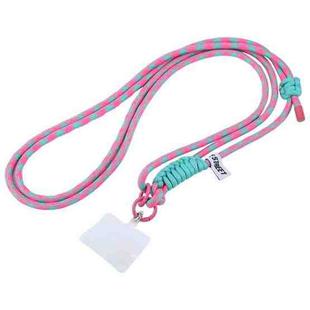 Hinge Adjustable Crossbody Mobile Phone Long Lanyard(Rose Red Mint Green)