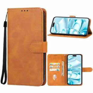 For iPhone 16 Plus Leather Phone Case(Brown)