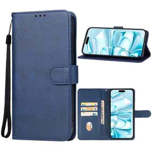 For iPhone 16 Plus Leather Phone Case(Blue)