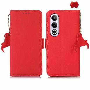 For OnePlus CE4 5G Global Side-Magnetic TJ Genuine Leather RFID Phone Case(Red)