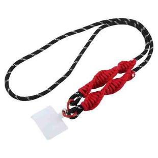 Spiral Crossbody Mobile Phone Long Lanyard(Black Red)