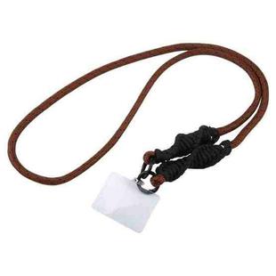 Spiral Crossbody Mobile Phone Long Lanyard(Brown Black)