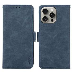For iPhone 13 Pro ABEEL Frosted Magnetic RFID Leather Phone Case(Blue)