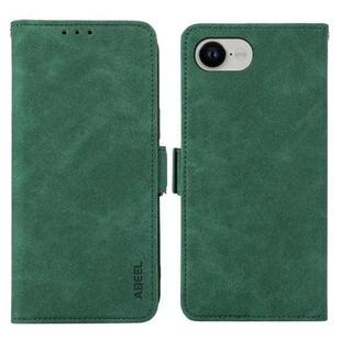 For iPhone 16e ABEEL Frosted Magnetic RFID Leather Phone Case(Green)