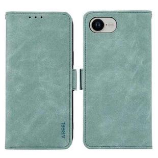 For iPhone 16e ABEEL Frosted Magnetic RFID Leather Phone Case(Cyan)