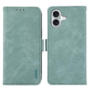 For iPhone 17 ABEEL Frosted Magnetic RFID Leather Phone Case(Cyan)