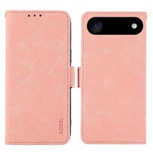 For iPhone 17 Air ABEEL Frosted Magnetic RFID Leather Phone Case(Pink)