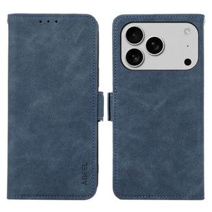 For iPhone 17 Pro Max ABEEL Frosted Magnetic RFID Leather Phone Case(Blue)