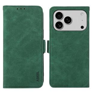 For iPhone 17 Pro Max ABEEL Frosted Magnetic RFID Leather Phone Case(Green)
