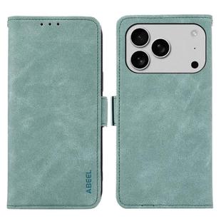 For iPhone 17 Pro Max ABEEL Frosted Magnetic RFID Leather Phone Case(Cyan)