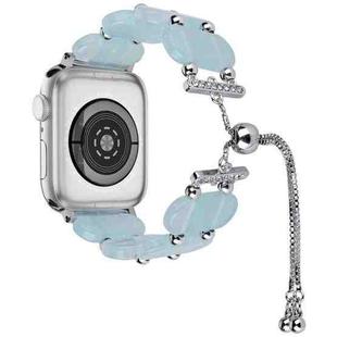For Apple Watch 38mm Resin Retractable Chain Watch Band(Ice Blue)
