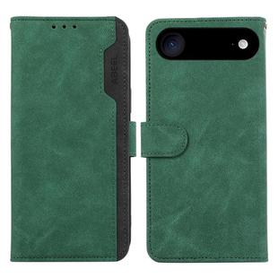 For iPhone 17 Air ABEEL Color Block Magnetic RFID Leather Phone Case(Green-Black)